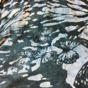 Dunia 3/4 sleeve top blue tie dye large cotton